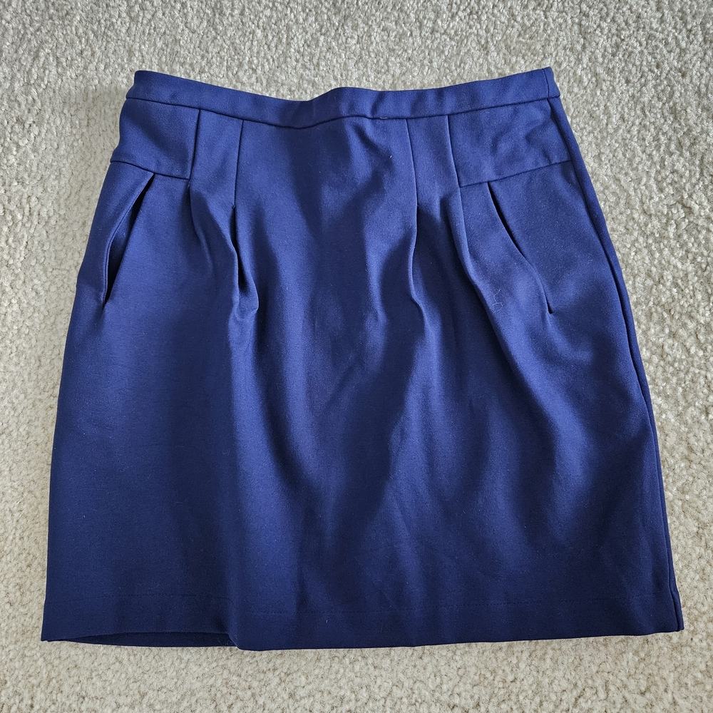 Forever 21 Dark Blue Pencil Skirt With Pockets